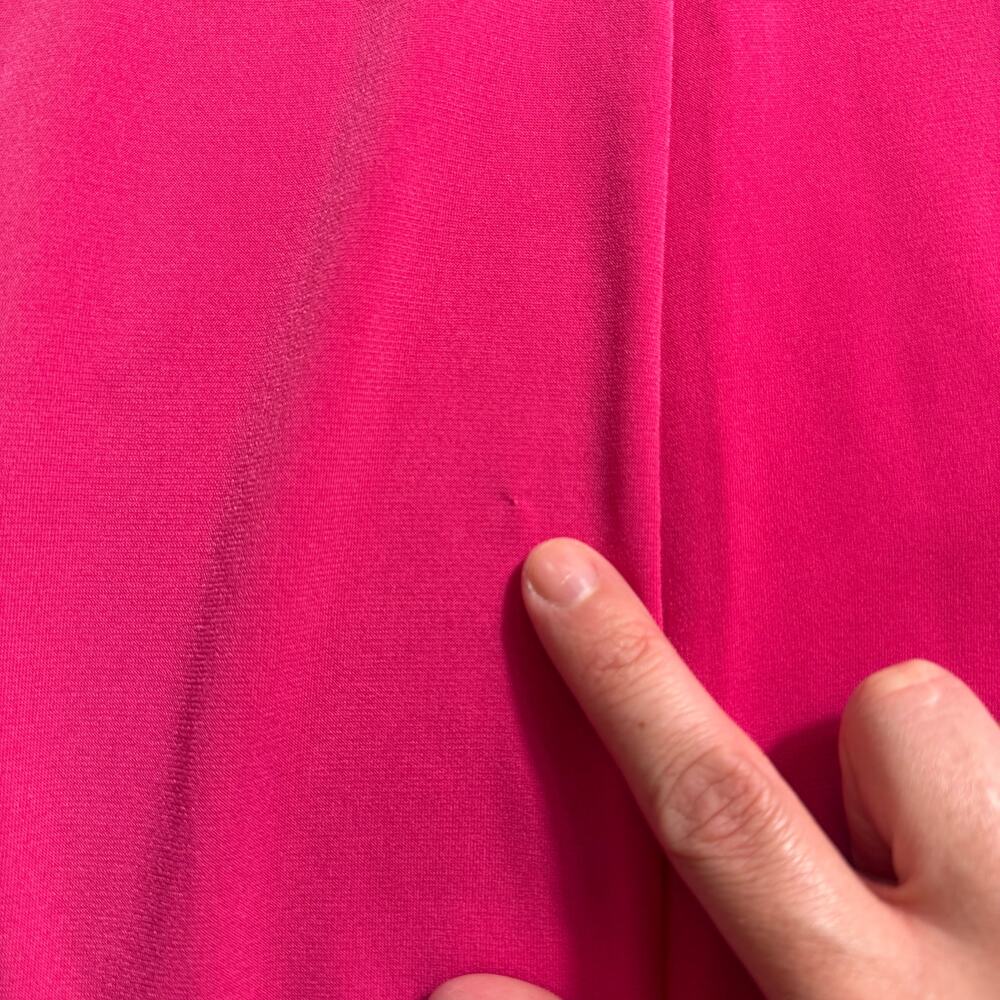 DONNA KARAN Barbie‑Pink Faux Wrap Dress With Matte Gold Buckle No Size Maybe XS - Picture 12 of 16